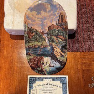 Native American Indian Collector Plate Spirit Calling by Jonathon Earle Bowser